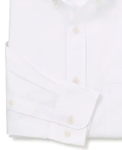 White Cotton Poplin Classic Fit Button-Down Smart Casual Shirt