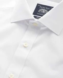 White Cotton Poplin Classic Fit Non-Iron Shirt - Single or Double Cuff
