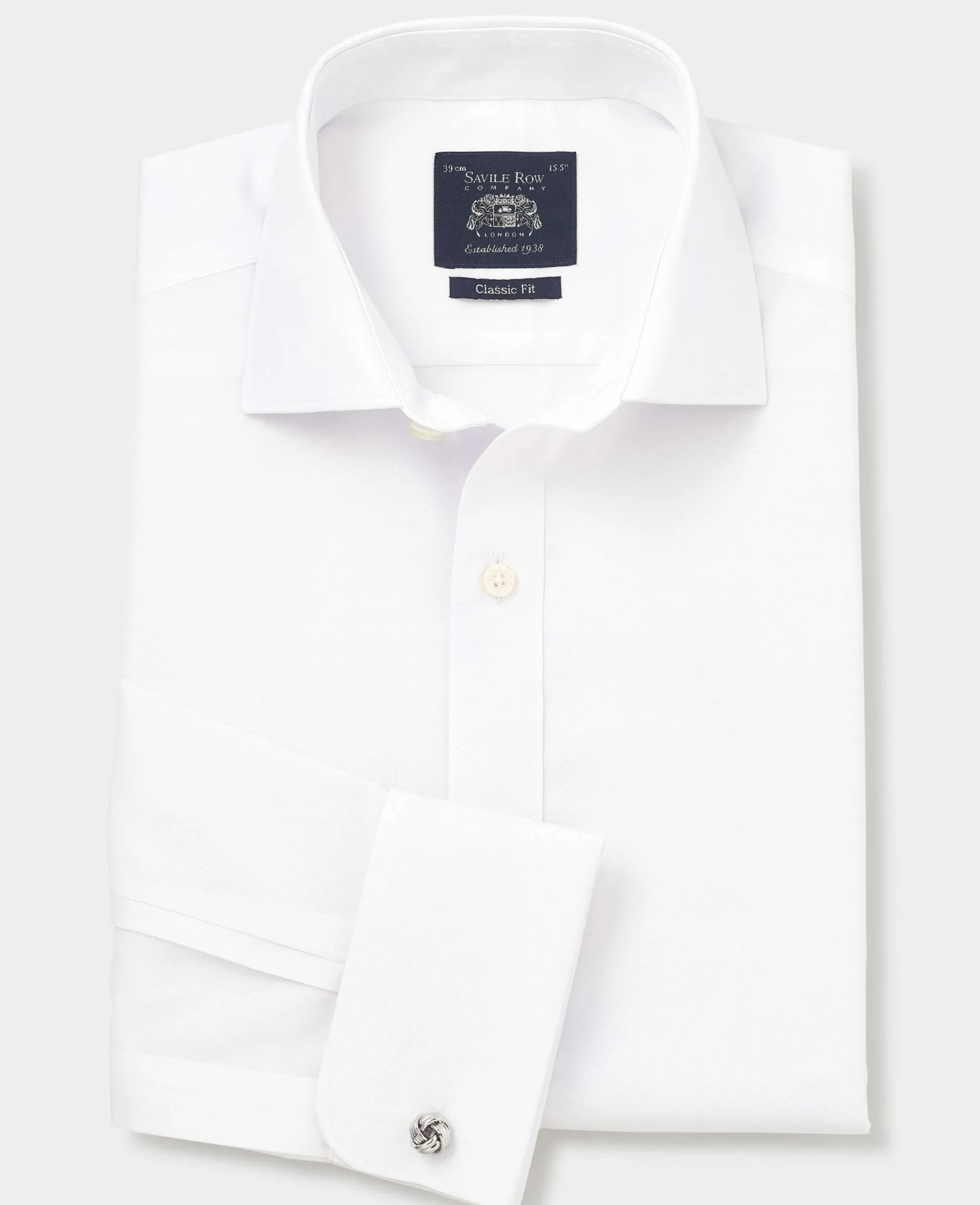 White Cotton Poplin Classic Fit Non-Iron Shirt - Single or Double Cuff