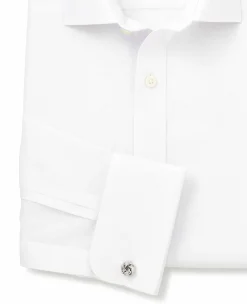 White Cotton Poplin Classic Fit Non-Iron Shirt - Single or Double Cuff