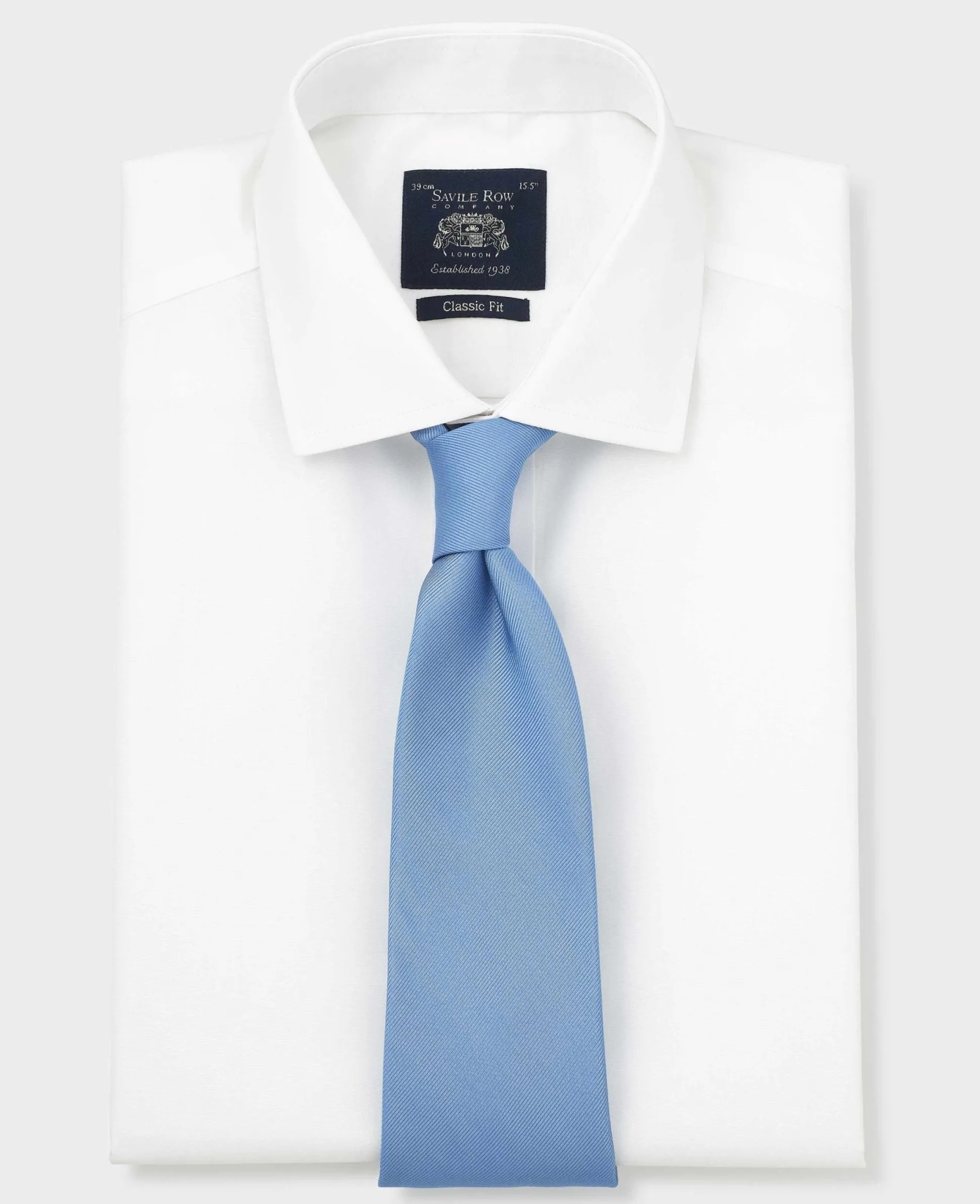 White Cotton Poplin Classic Fit Non-Iron Shirt - Single or Double Cuff