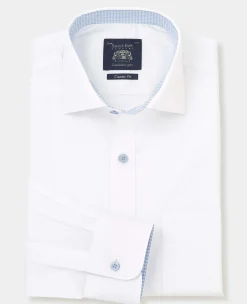 White Cotton Poplin Classic Fit Formal Shirt - Single Cuff