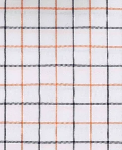 White Cotton Poplin Slim Fit Check Formal Shirt - Single Cuff