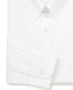 White Cotton Poplin Tab Collar Classic Fit Formal Shirt - Single Cuff
