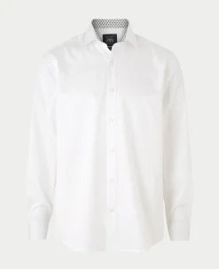 White Cotton Twill Classic Fit Smart-Casual Shirt - Single Cuff
