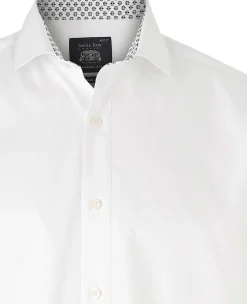 White Cotton Twill Classic Fit Smart-Casual Shirt - Single Cuff