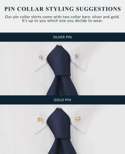 White Extra Slim Fit Pin Collar Shirt - Double Cuff