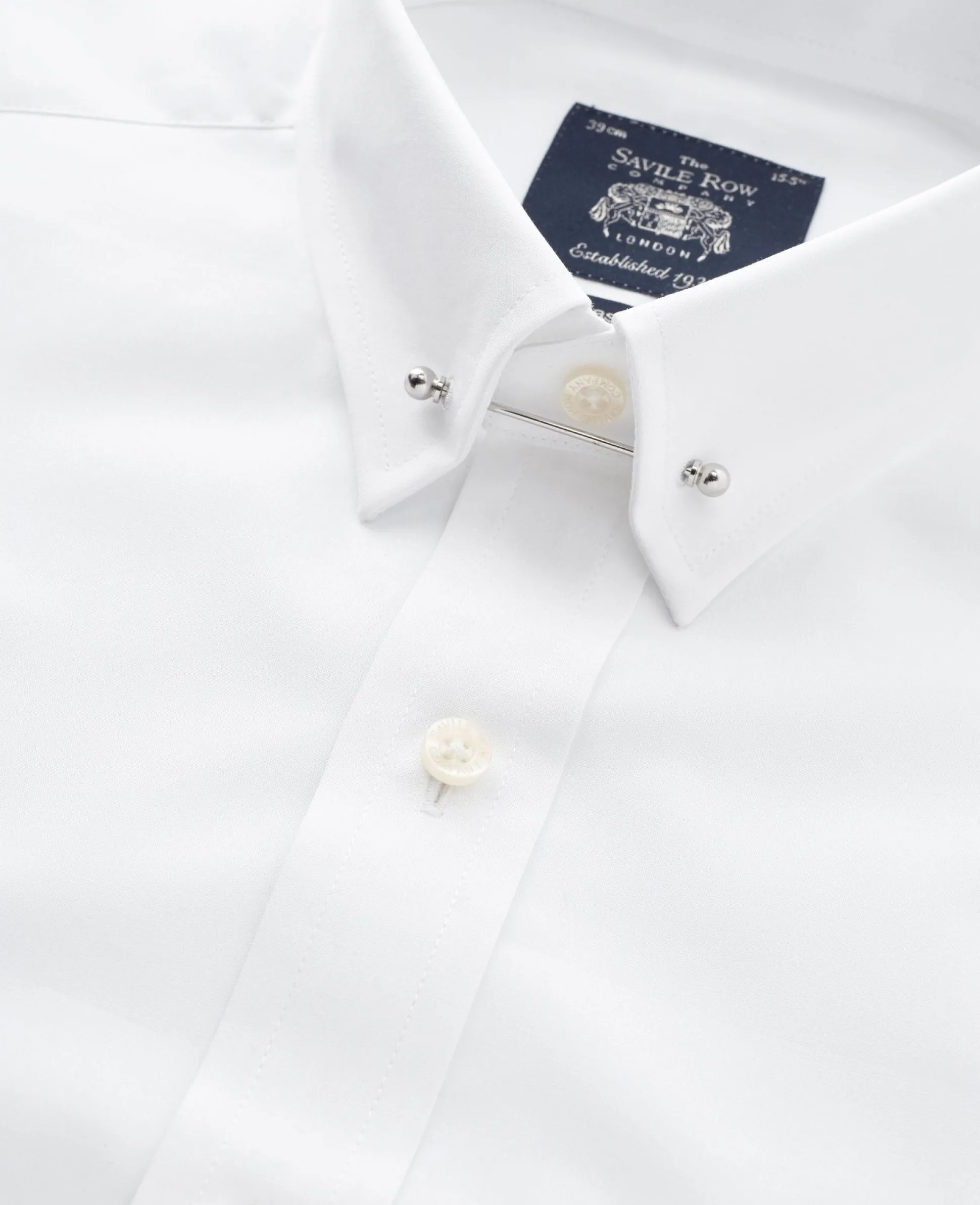 White Extra Slim Fit Pin Collar Shirt - Double Cuff