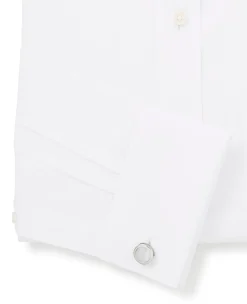 White Extra Slim Fit Pin Collar Shirt - Double Cuff
