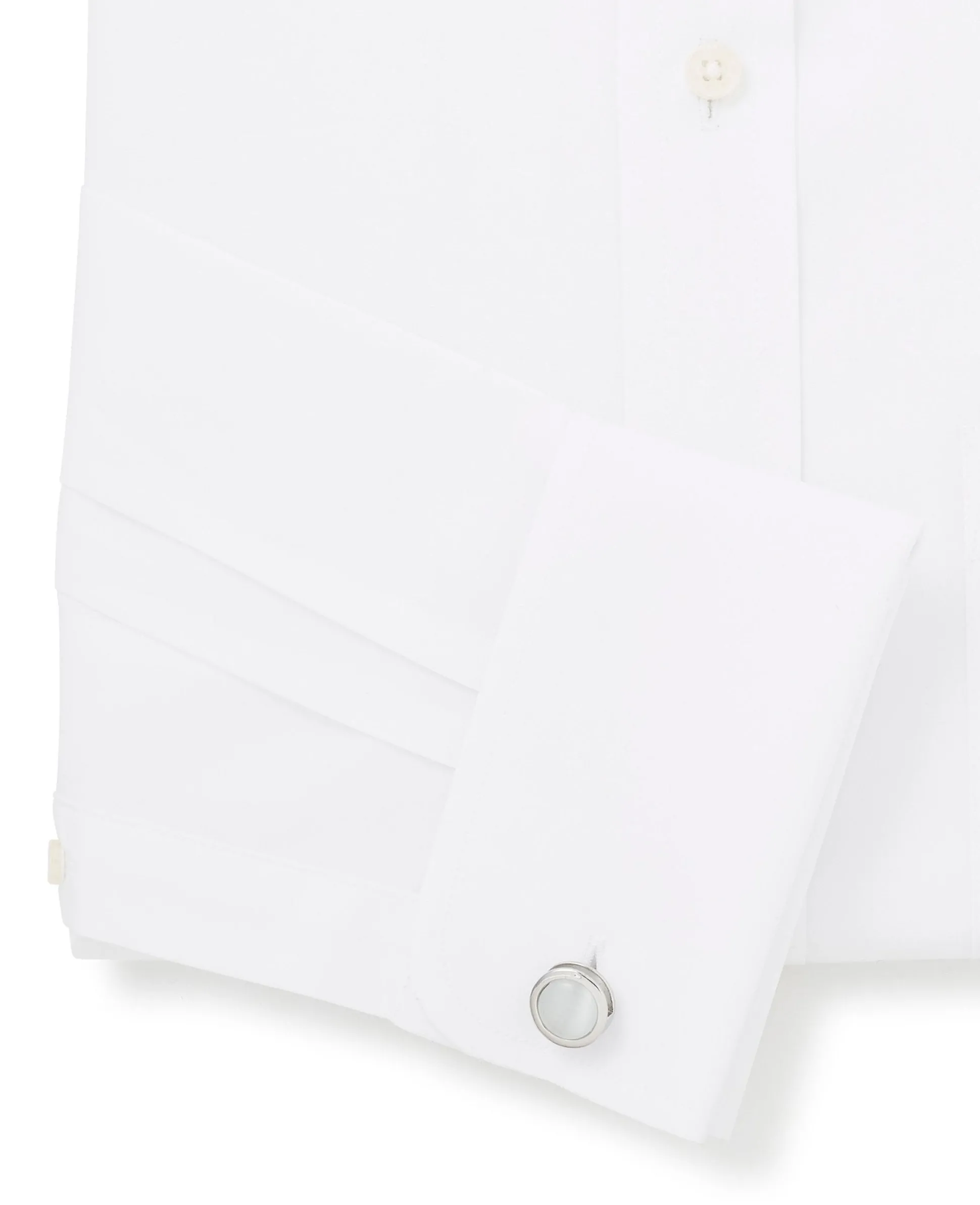 White Extra Slim Fit Pin Collar Shirt - Double Cuff