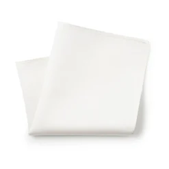 White Fine Twill Silk Pocket Square