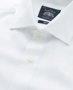 White Fine Twill Slim Fit Formal Shirt - Single or Double Cuff