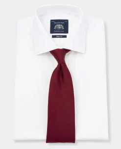White Fine Twill Slim Fit Formal Shirt - Single or Double Cuff