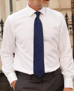 White Fine Twill Slim Fit Formal Shirt - Single or Double Cuff