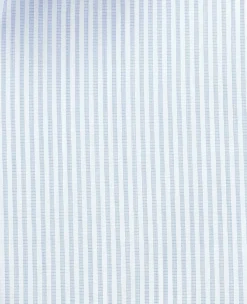 White Light Blue Cotton Poplin Classic Fit Stripe Formal Shirt - Single Cuff