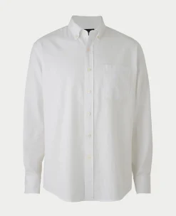 White Linen-Blend Classic Fit Casual Shirt