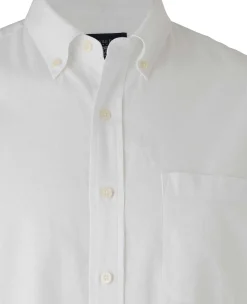 White Linen-Blend Classic Fit Casual Shirt