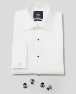 White Marcella Bib Front Dinner Shirt & Dress Stud Set