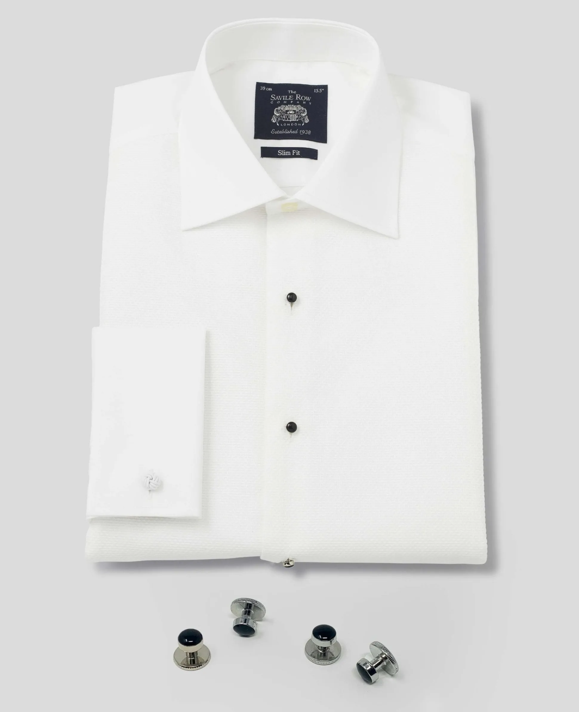 White Marcella Bib Front Dinner Shirt & Dress Stud Set