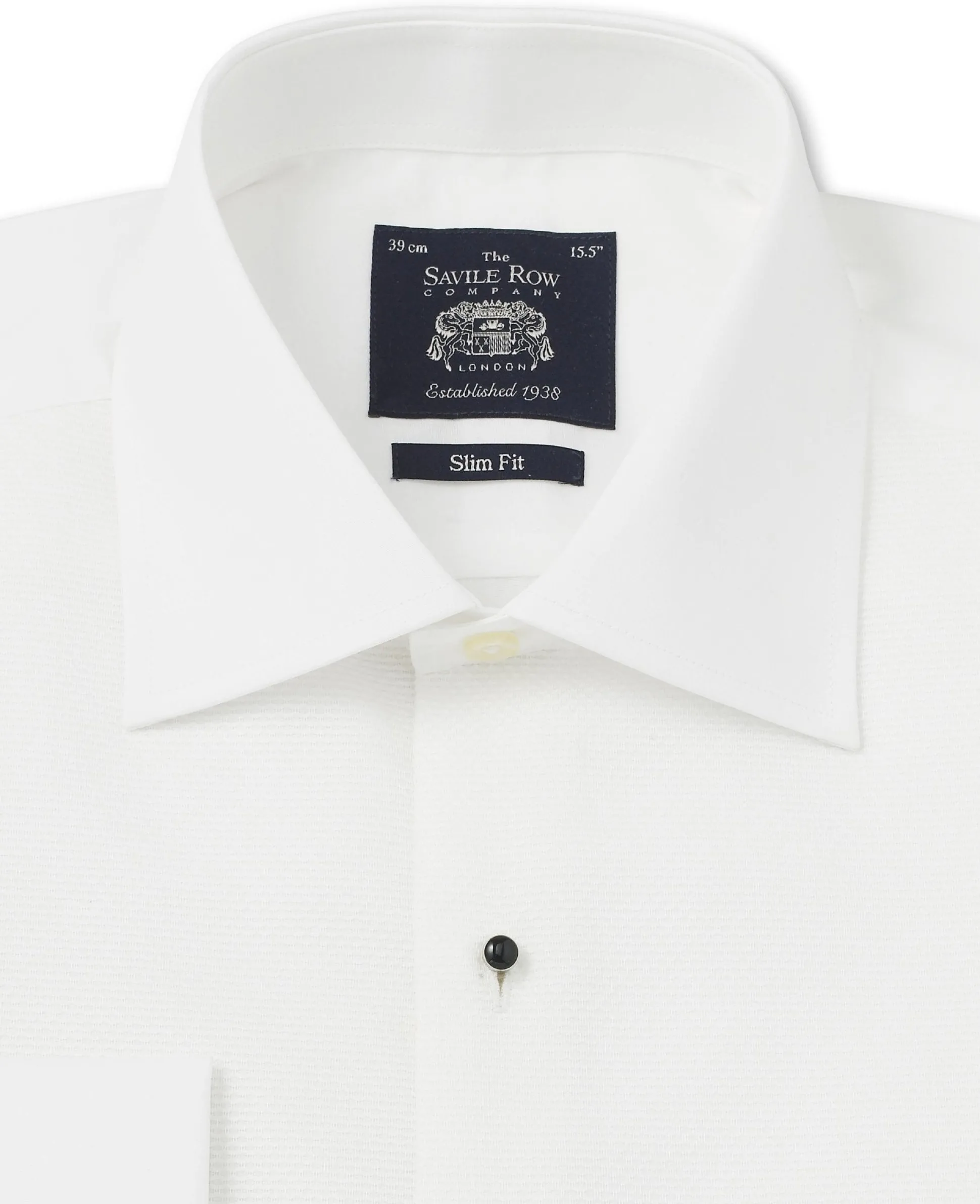 White Marcella Bib Front Slim Fit Evening Double Cuff Formal Shirt