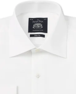 White Marcella Bib Front Slim Fit Evening Double Cuff Formal Shirt
