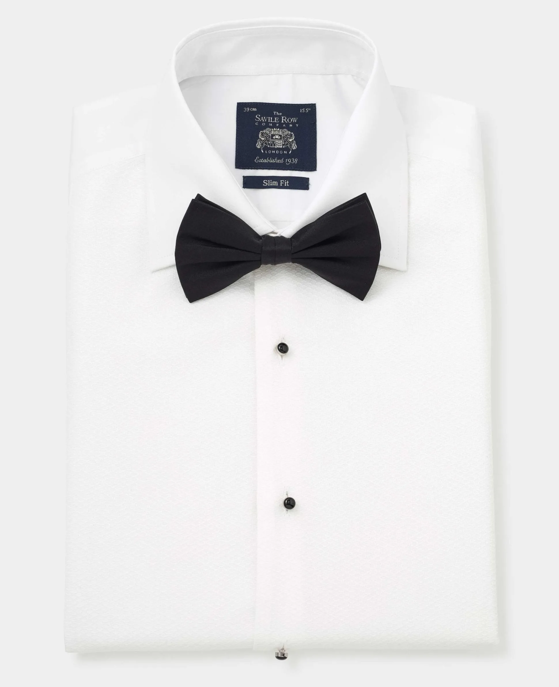 White Marcella Bib Front Slim Fit Evening Double Cuff Formal Shirt