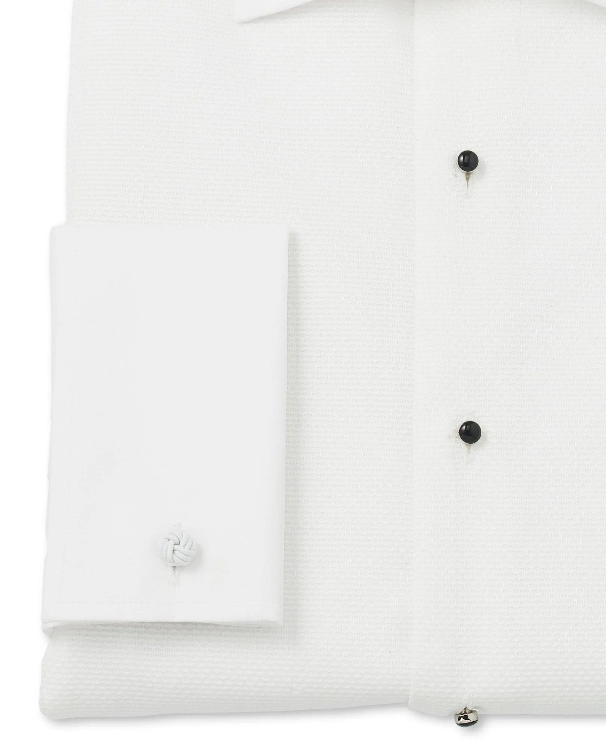 White Marcella Bib Front Slim Fit Evening Double Cuff Formal Shirt