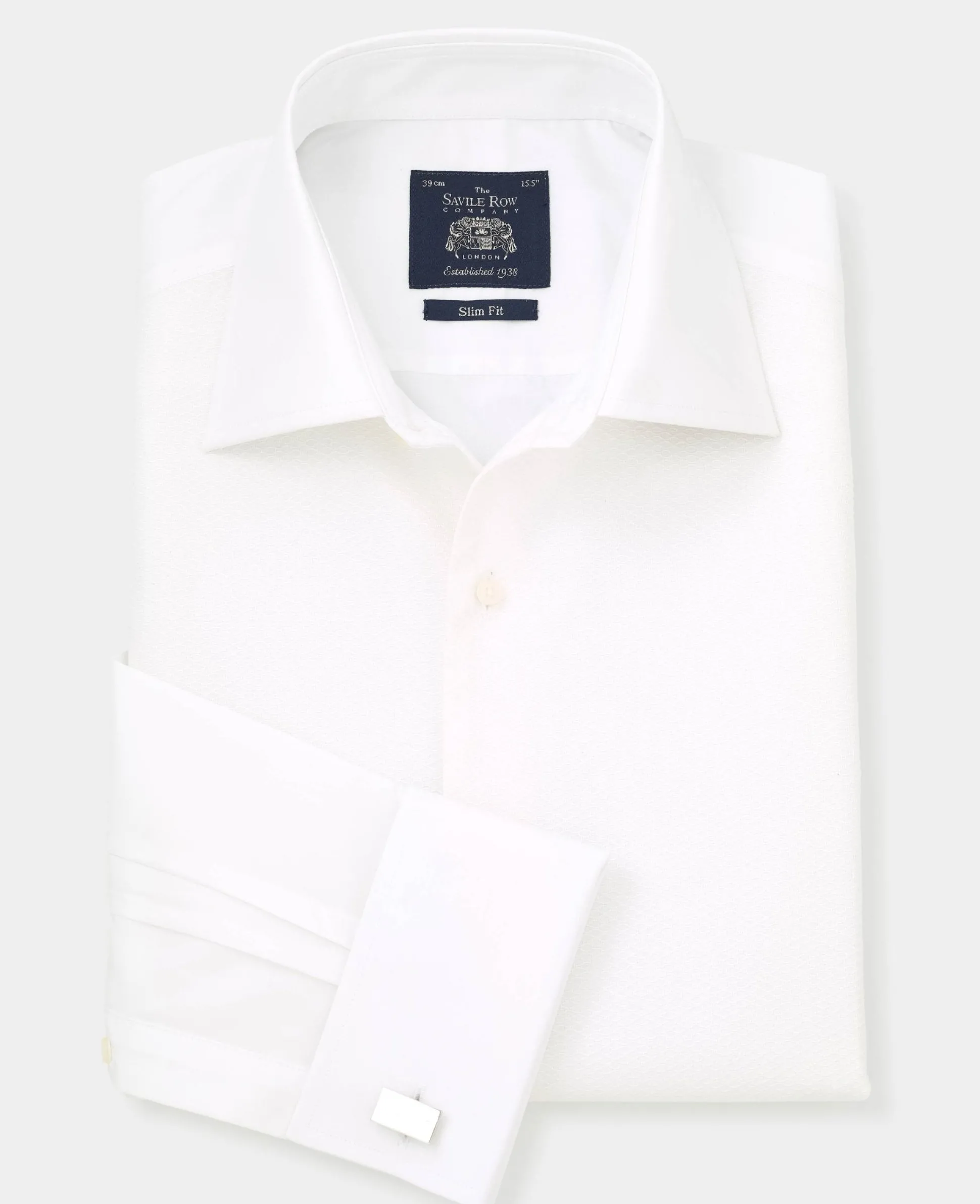 White Marcella Bib Front Slim Fit Evening Double Cuff Formal Shirt
