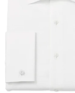 White Marcella Bib Front Slim Fit Evening Double Cuff Formal Shirt