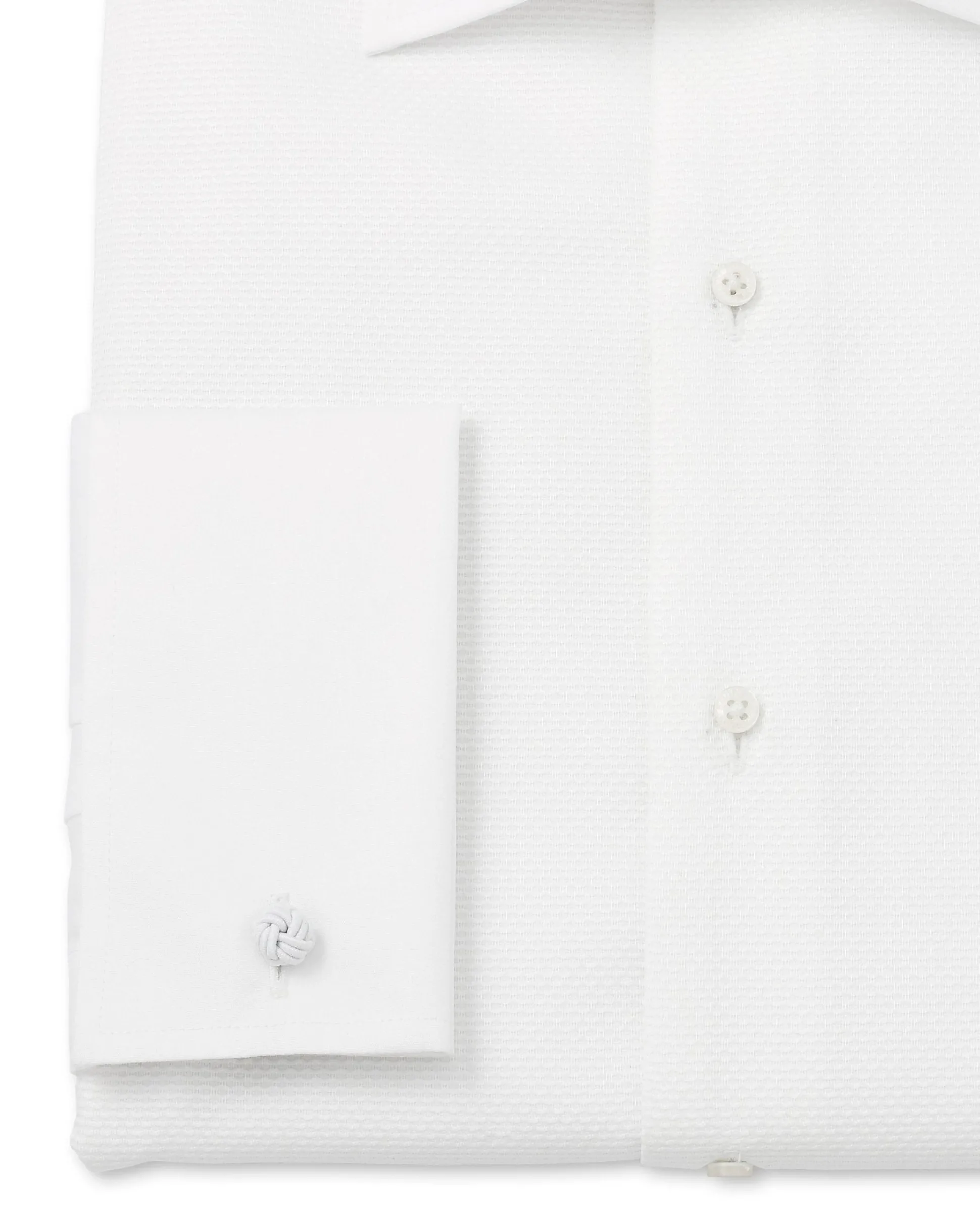 White Marcella Bib Front Slim Fit Evening Double Cuff Formal Shirt