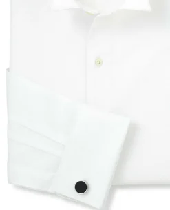 White Marcella Wing Collar Classic Fit Dress Shirt - Double Cuff