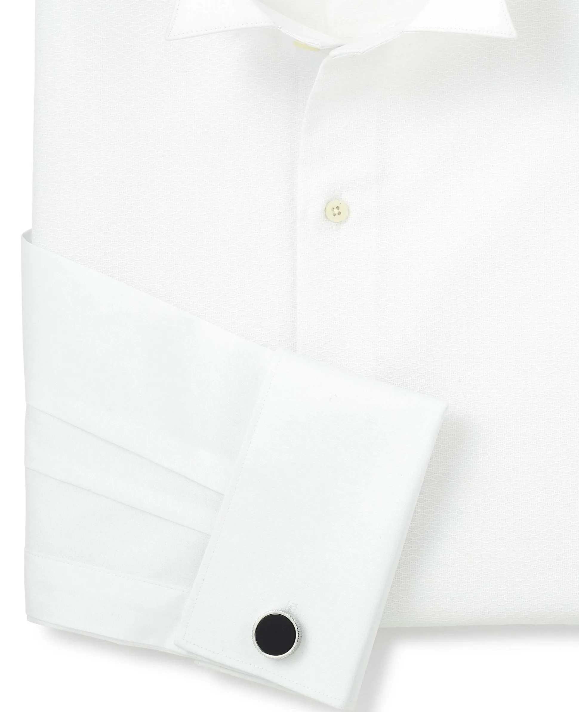 White Marcella Wing Collar Classic Fit Dress Shirt - Double Cuff
