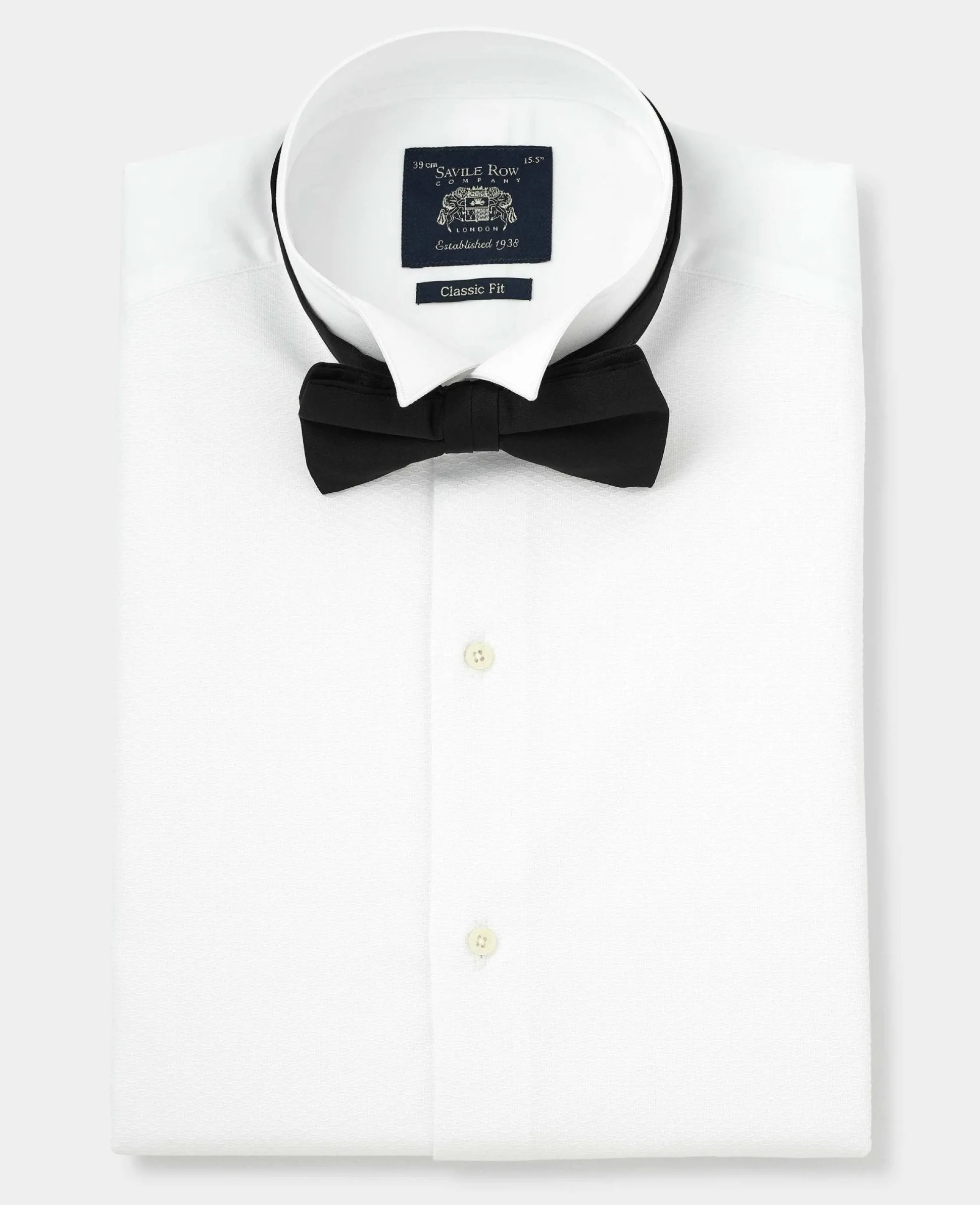 White Marcella Wing Collar Classic Fit Dress Shirt - Double Cuff