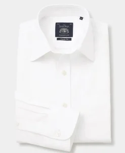 White Micro Dobby Classic Fit Non-Iron Formal Shirt - Single Cuff