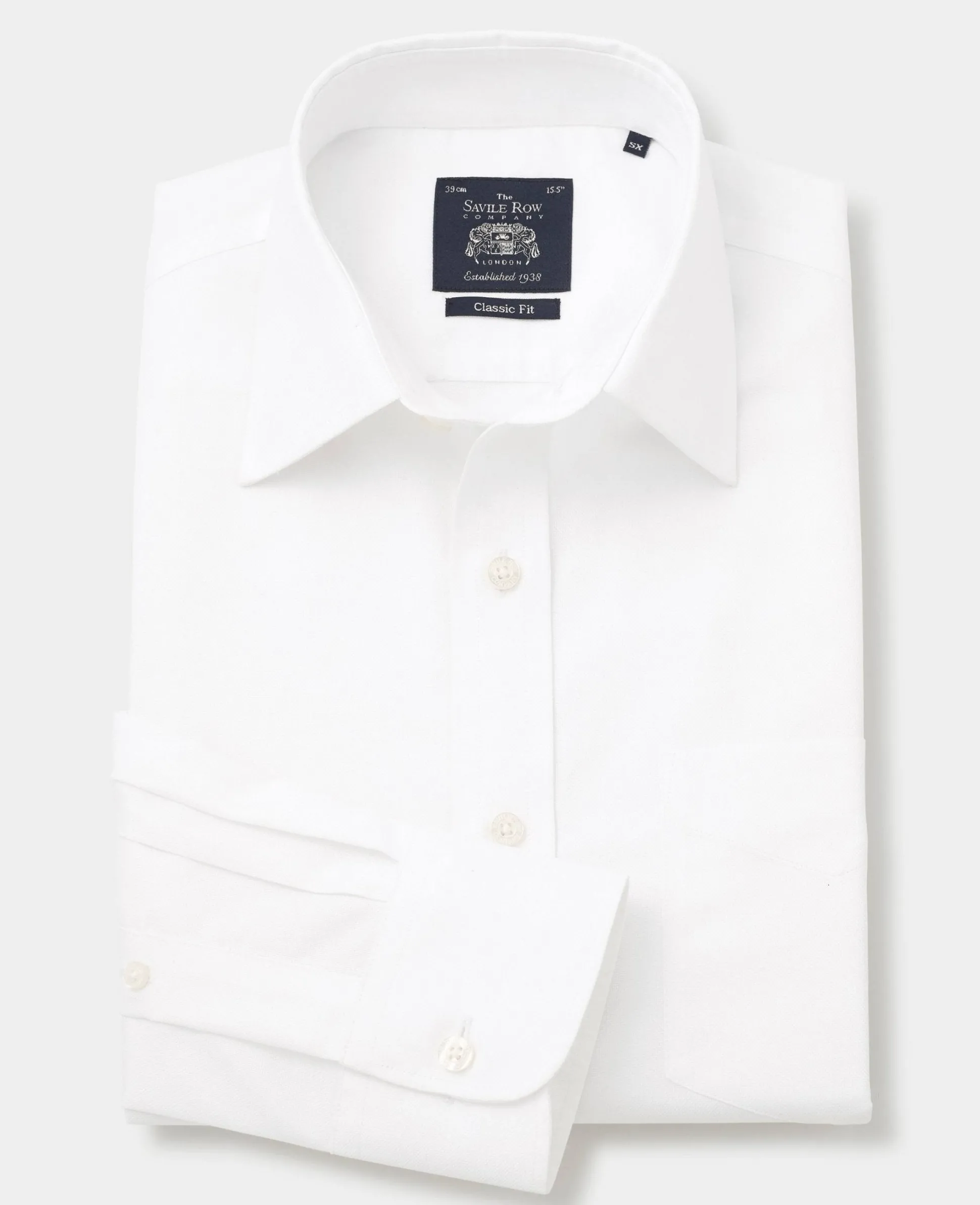 White Micro Dobby Classic Fit Non-Iron Formal Shirt - Single Cuff