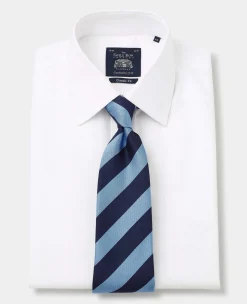 White Micro Dobby Classic Fit Non-Iron Formal Shirt - Single Cuff