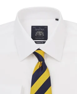 White Micro Dobby Classic Fit Non-Iron Formal Shirt - Single Cuff