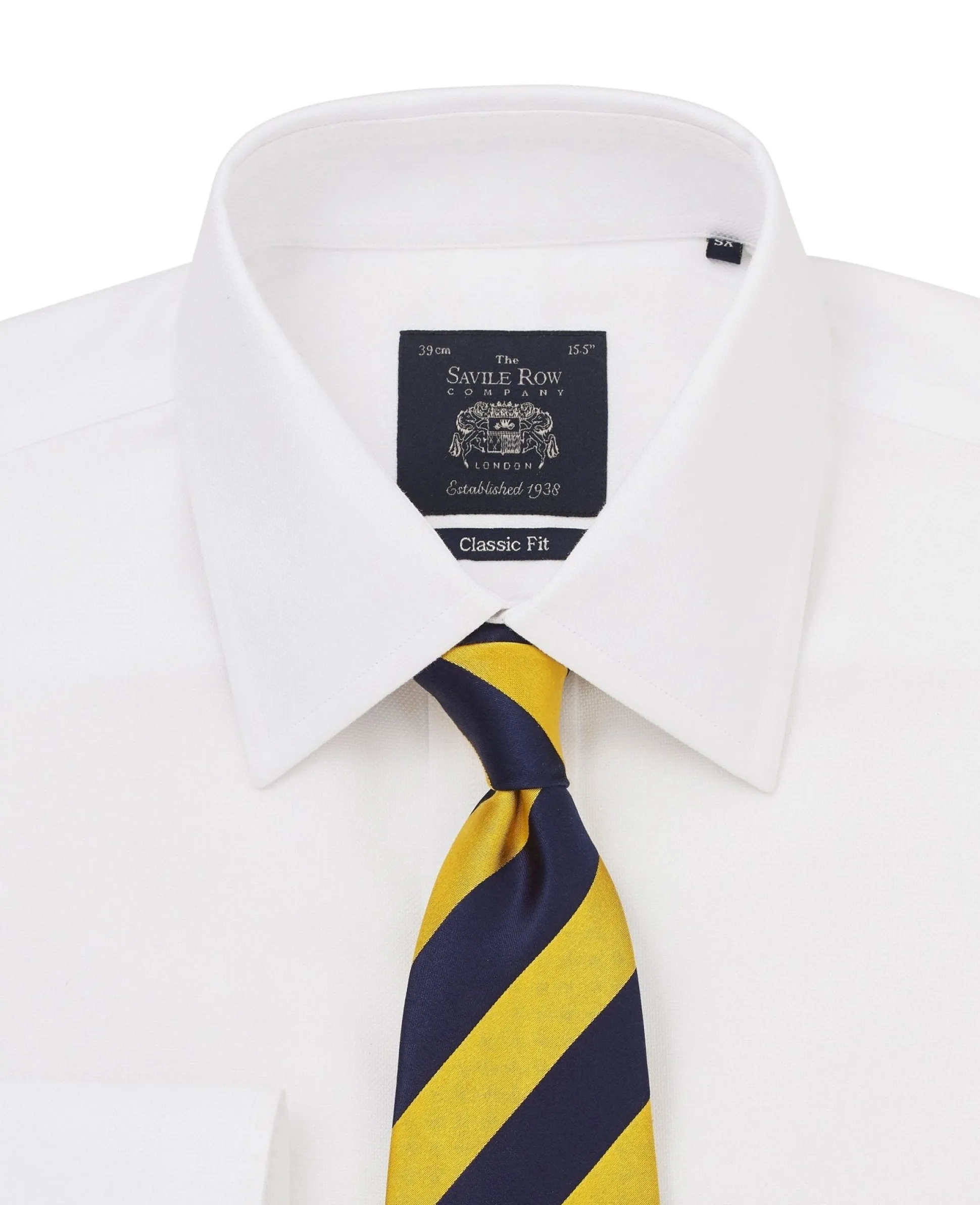 White Micro Dobby Classic Fit Non-Iron Formal Shirt - Single Cuff