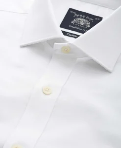 White Pinpoint Cotton Classic Fit Formal Shirt - Single Cuff