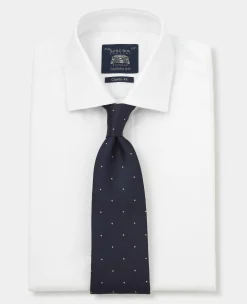 White Pinpoint Cotton Classic Fit Formal Shirt - Single Cuff