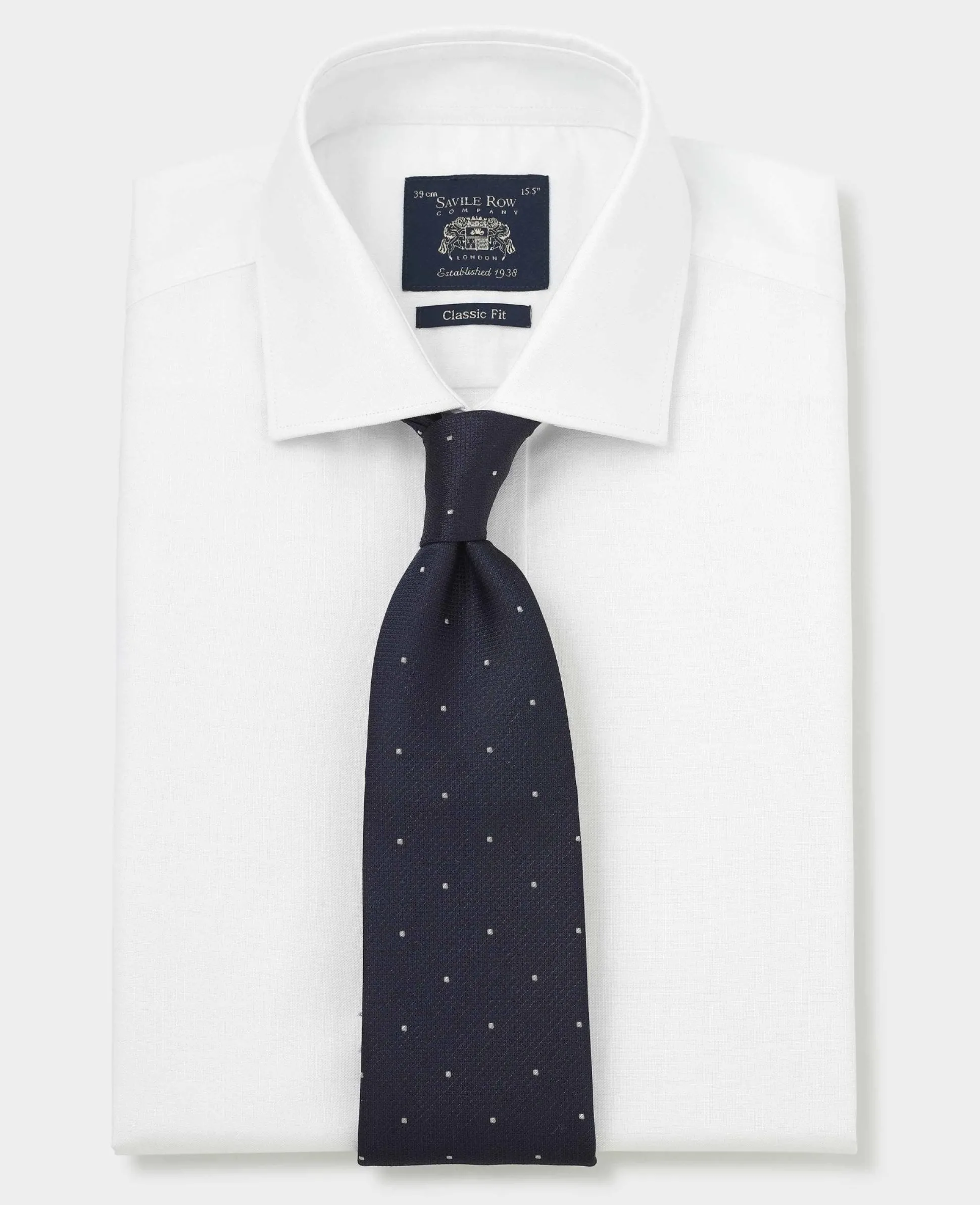 White Pinpoint Cotton Classic Fit Formal Shirt - Single Cuff