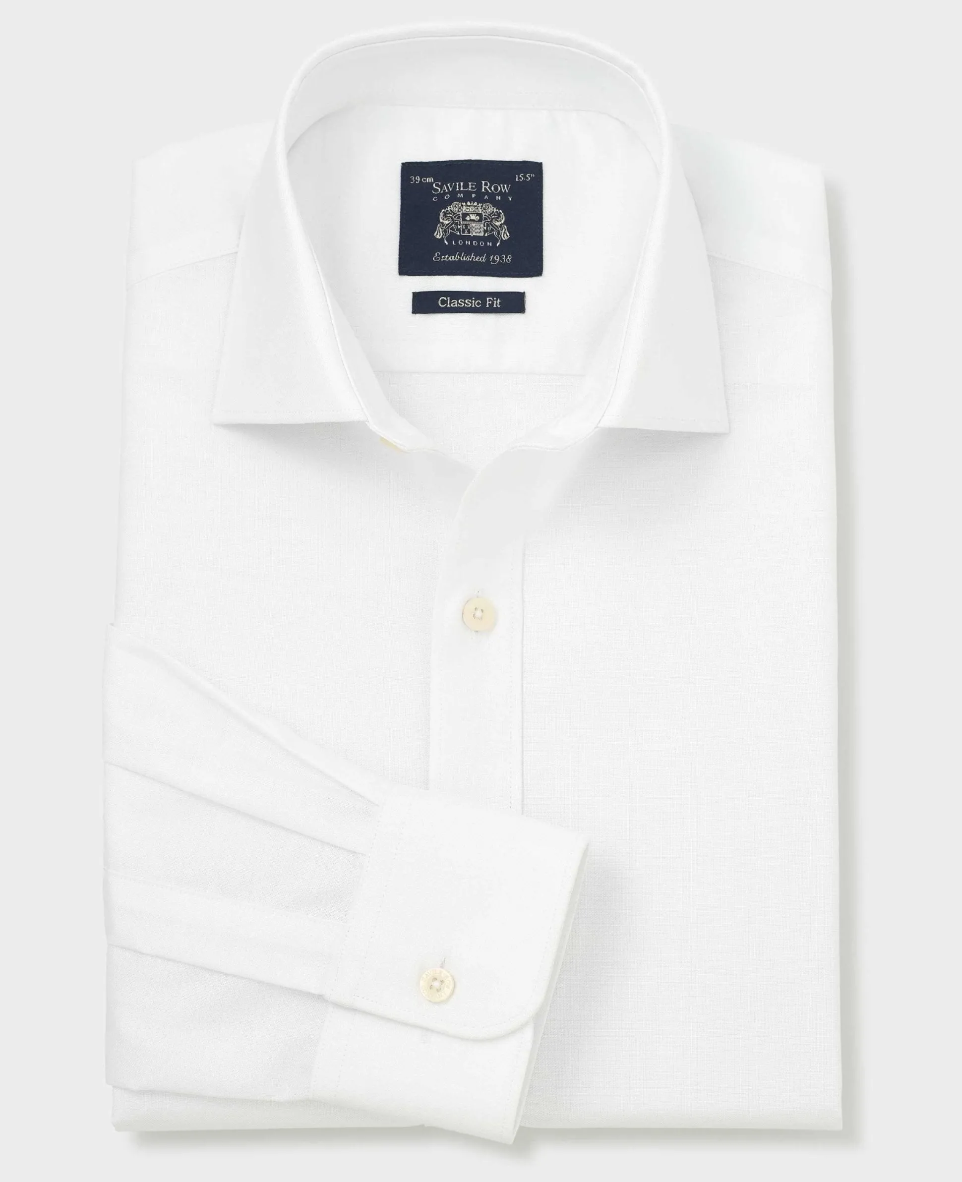 White Pinpoint Cotton Classic Fit Formal Shirt - Single Cuff