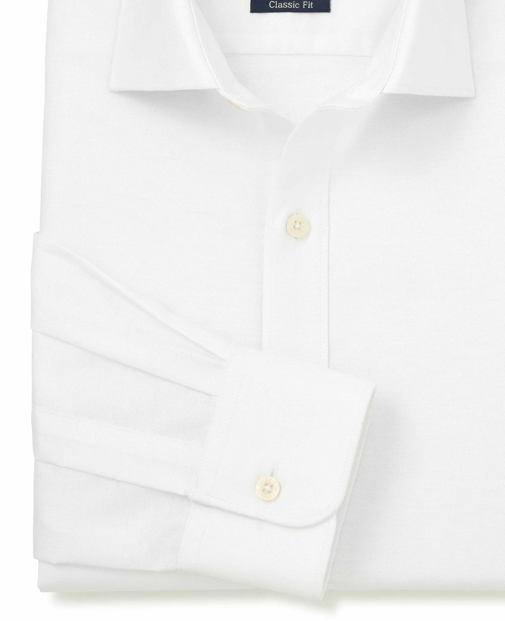 White Pinpoint Cotton Classic Fit Formal Shirt - Single Cuff