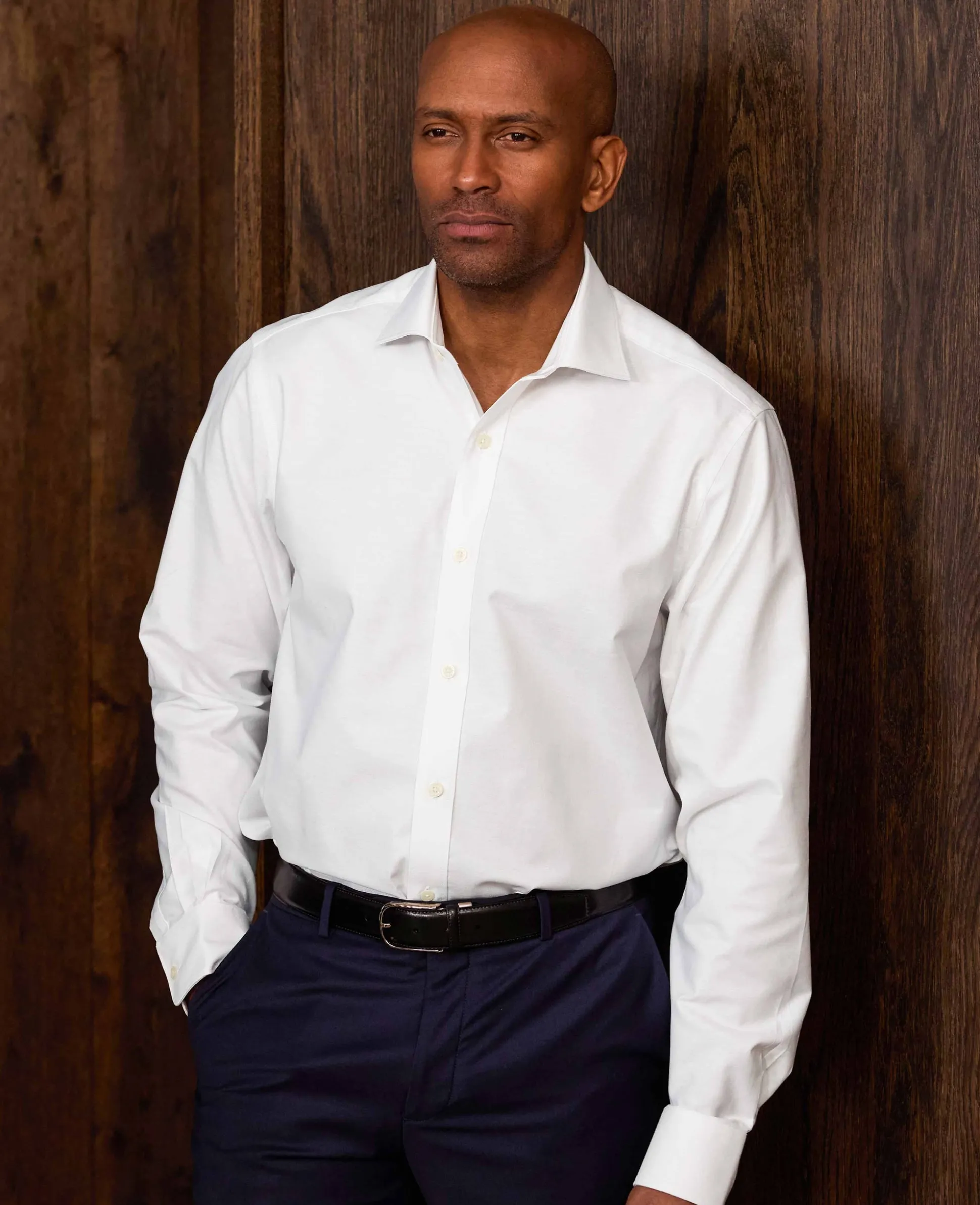 White Pinpoint Cotton Slim Fit Formal Shirt - Single Cuff