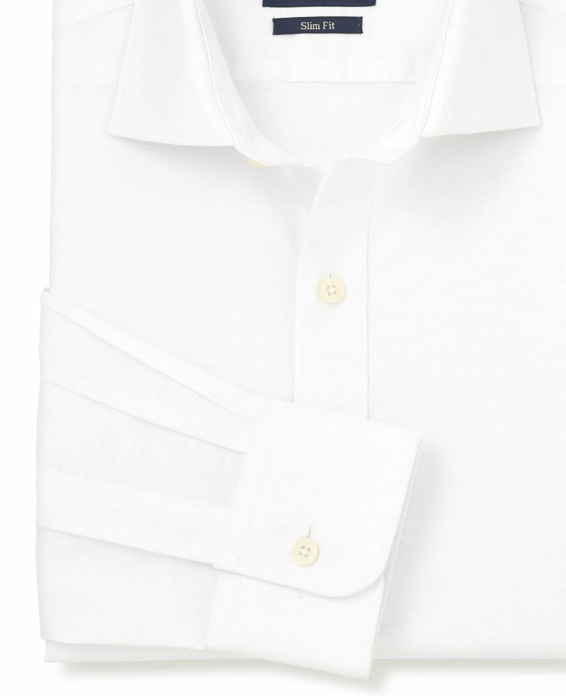White Pinpoint Cotton Slim Fit Formal Shirt - Single Cuff