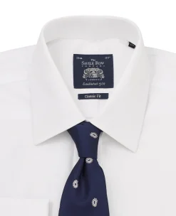 White Poplin Classic Fit Formal Shirt - Single or Double Cuff