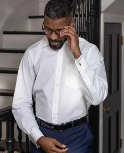 White Poplin Classic Fit Formal Shirt - Single or Double Cuff