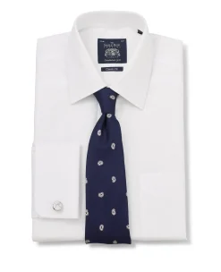 White Poplin Classic Fit Formal Shirt - Single or Double Cuff