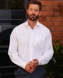 White Poplin Classic Fit Formal Shirt - Single Cuff