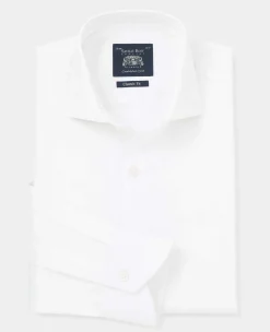 White Poplin Classic Fit Formal Shirt - Single Cuff